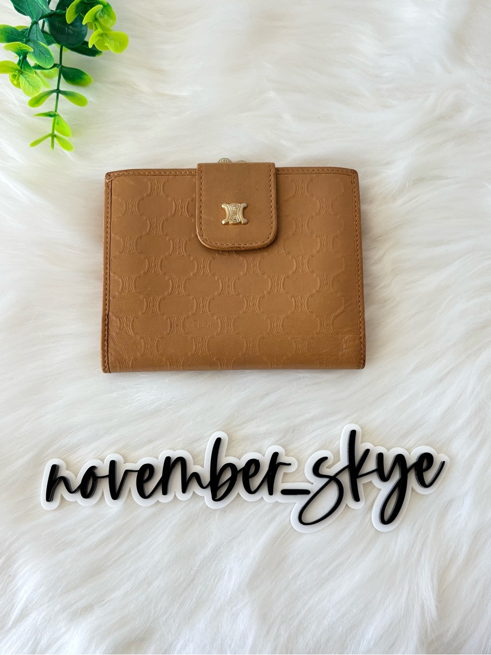 Celine Kisslock Wallet‎ with Triomphe Embossing